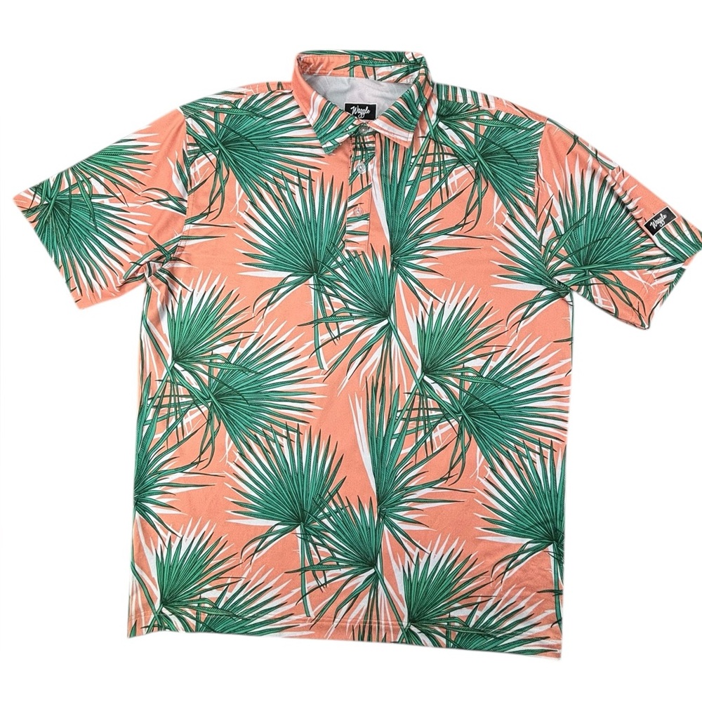 Waggle |‎ Tropical Palms Polo | XL | Like New!! - Picture 2 of 6